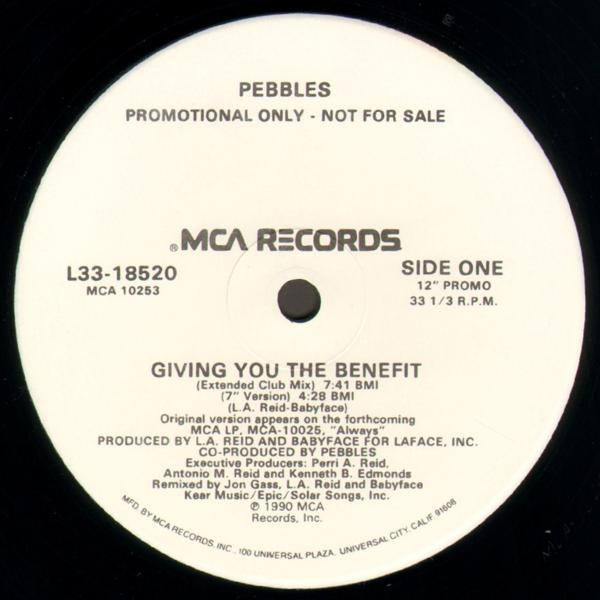 Pebbles - Giving You The Benefit | MCA Records (L33-18520) - main