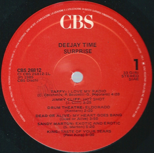 Various - Dee Jay Time Surprise | CBS (CBS 26812) - 2