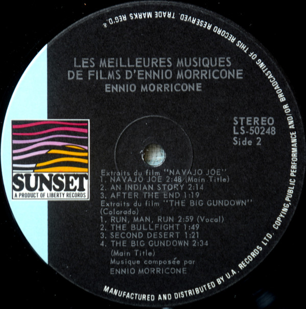 Ennio Morricone - Les Meilleures Musiques De Films D'Ennio Morricone | Sunset Records (LS 50 248) - 4