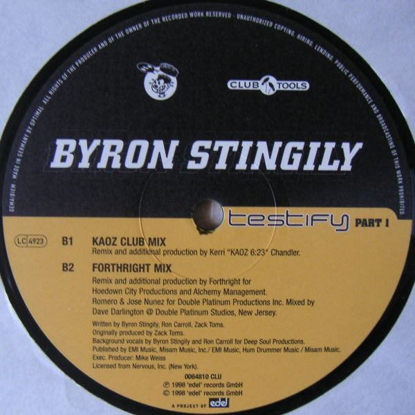 Byron Stingily - Testify (Part 1) | Club Tools (006481-0 CLU) - 3 Byron Stingily - Testify (Part 1) | Club Tools (006481-0 CLU) - 3
