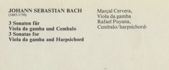 3 Sonaten Für Viola Da Gamba & Cembalo