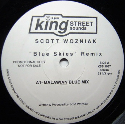 Scott Wozniak - Blue Skies (Remix) | BPM King Street Sounds (KSS 1057) - main