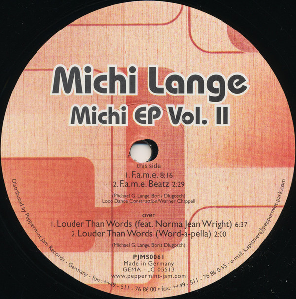 Michi Lange - Michi EP Vol. II | Peppermint Jam (PJMS0061)