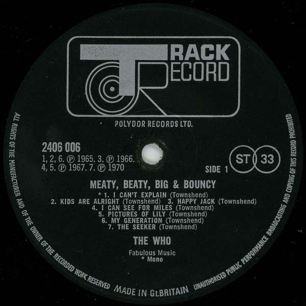 The Who - Meaty, Beaty, Big & Bouncy | Track Record (2406 006) - 4 The Who - Meaty, Beaty, Big & Bouncy | Track Record (2406 006) - 4