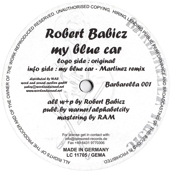 Robert Babicz - My Blue Car | Barbarella Music (Barbarella 001) - main