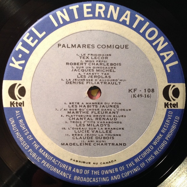Various - Palmarès Comique [Vinyl] | K-Tel (KF-108) - 3