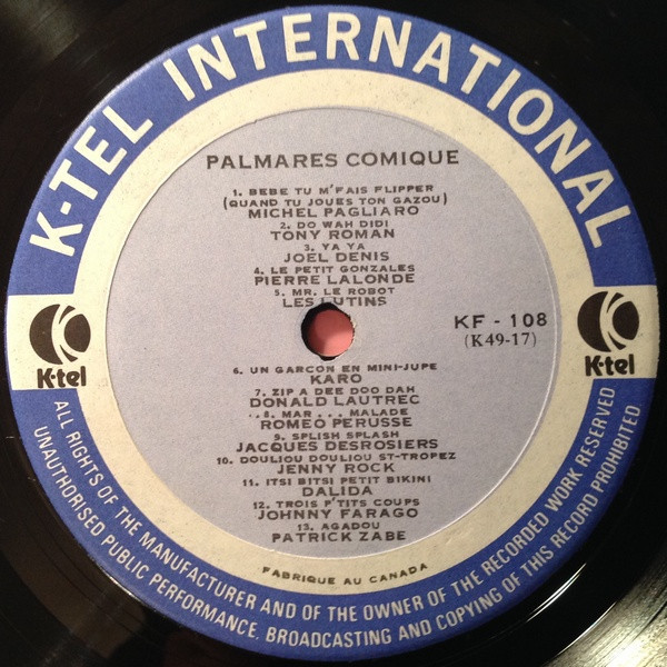 Various - Palmarès Comique [Vinyl] | K-Tel (KF-108) - 4