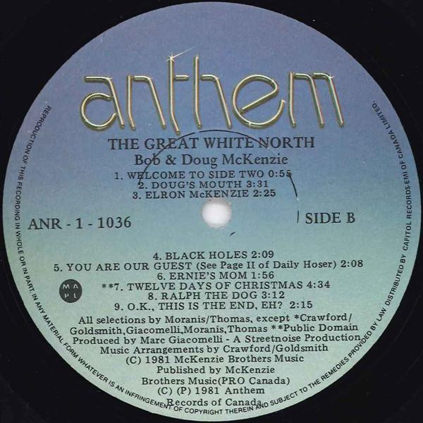 Bob & Doug McKenzie - Great White North | Anthem (ANR-1-1036) - 4 Bob & Doug McKenzie - Great White North | Anthem (ANR-1-1036) - 4