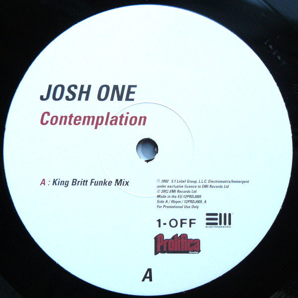 Josh One - Contemplation | Prolifica (12PRDJ009) - 3 Josh One - Contemplation | Prolifica (12PRDJ009) - 3