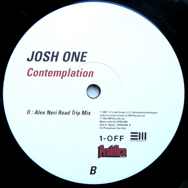 Josh One - Contemplation | Prolifica (12PRDJ009) - 4 Josh One - Contemplation | Prolifica (12PRDJ009) - 4