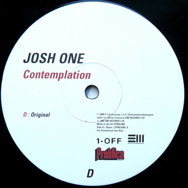 Josh One - Contemplation | Prolifica (12PRDJ009) - 6 Josh One - Contemplation | Prolifica (12PRDJ009) - 6