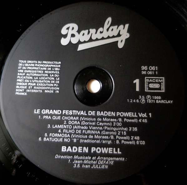 Baden Powell - Le Grand Festival | Barclay (96061/62) - 4 Baden Powell - Le Grand Festival | Barclay (96061/62) - 4