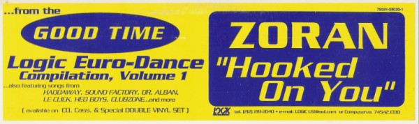 Zoran - Hooked On You | Logic Records (LUS 019) - 3
