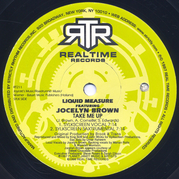 Liquid Measure  &  Jocelyn Brown - Take Me Up | Realtime Records (RT211) - 2