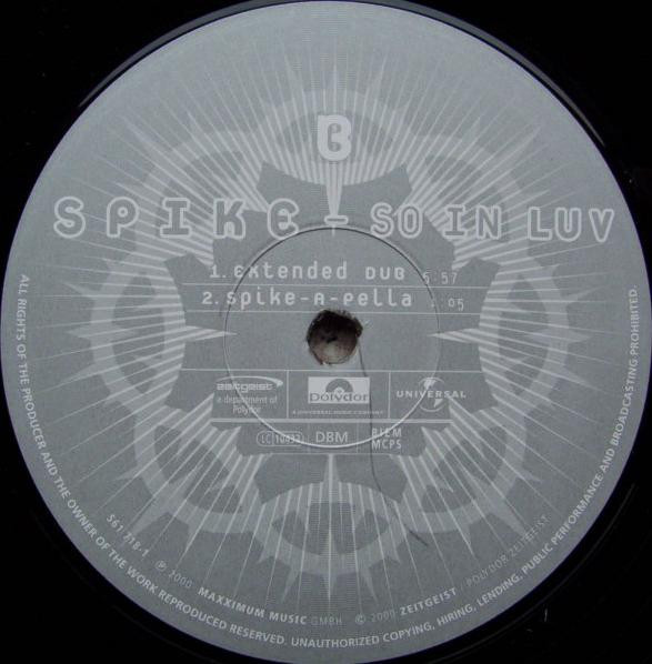 Spike - So In Luv (The Special DJ Edition) | Zeitgeist (561 718-1) - 3 Spike - So In Luv (The Special DJ Edition) | Zeitgeist (561 718-1) - 3