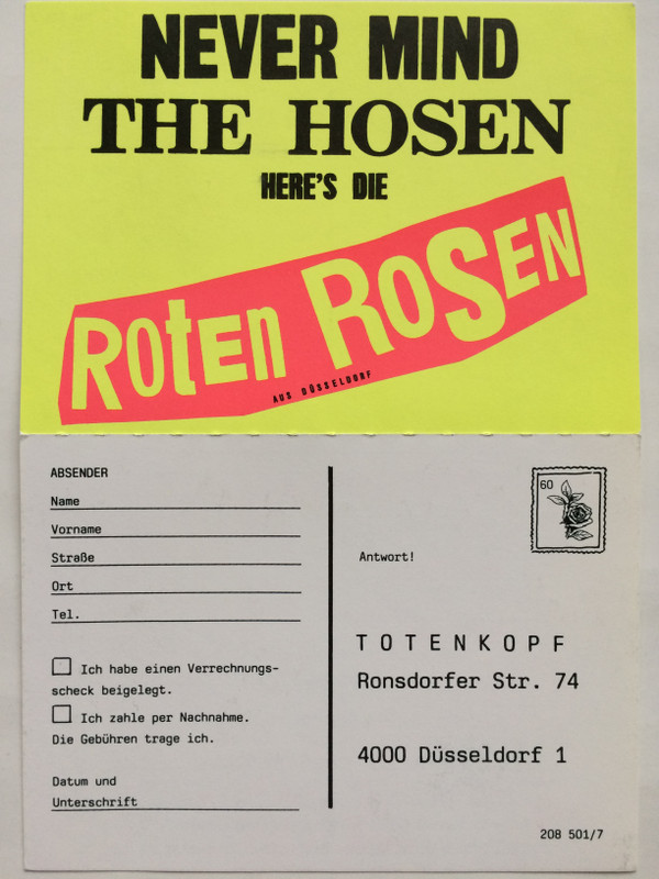Die Roten Rosen - Never Mind The Hosen Here's Die Roten Rosen (Aus Düsseldorf) | Virgin (208 501) - 7