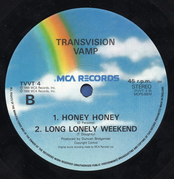 Transvision Vamp - Revolution Baby (Electra-Glide Mix) | MCA Records (TVVT 4) - 4
