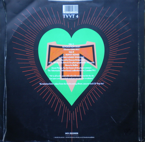 Transvision Vamp - Revolution Baby (Electra-Glide Mix) | MCA Records (TVVT 4) - 2