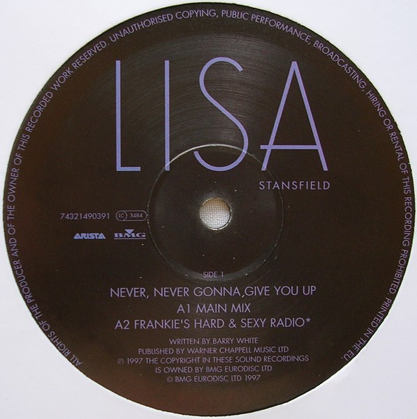 Lisa Stansfield - Never, Never Gonna Give You Up | Arista (74321490391) - 3