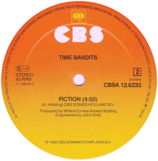 Time Bandits - Endless Road (I Want You To Know My Love) (Special Re-Mixed Dance-Version) | CBS (CBSA 12.6233) - 4