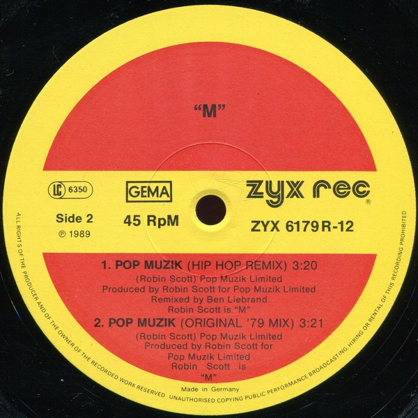 M - Pop Muzik (Remixed By Ben Liebrand) | ZYX Records (ZYX 6179R-12) - 4