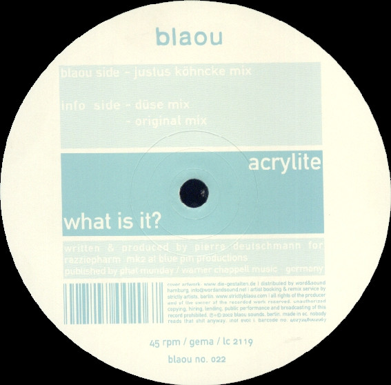 Acrylite - What Is It? | Blaou (blaou no. 022)