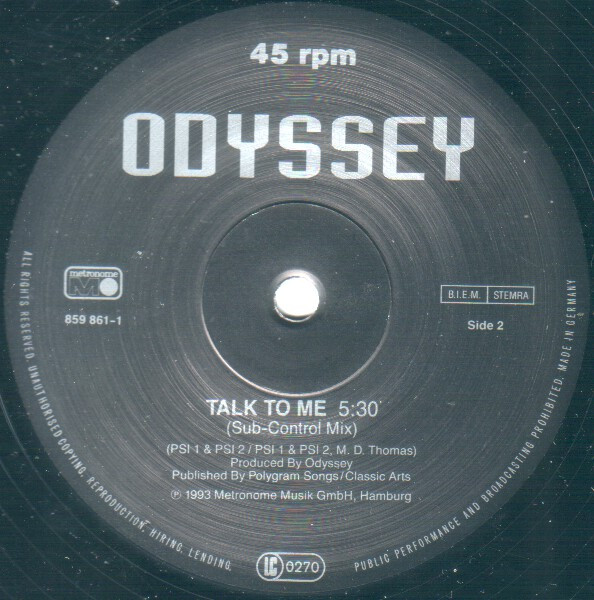Odyssey - Talk To Me | Metronome (859 861-1) - 4