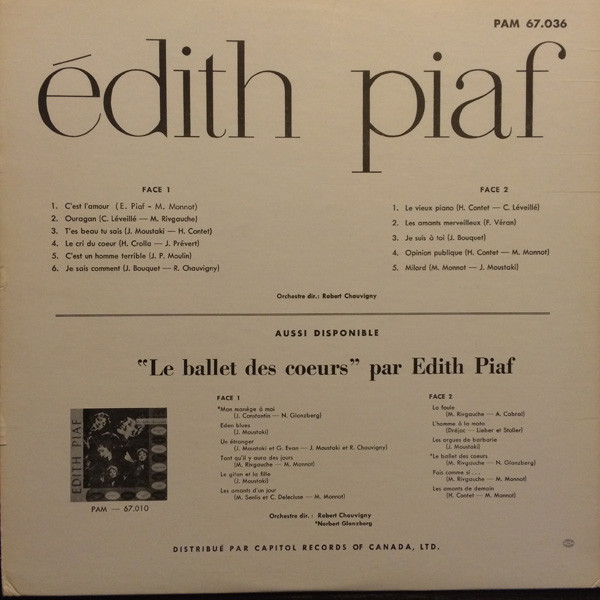 Edith Piaf - Edith Piaf | Pathé (PAM 67.036) - 2