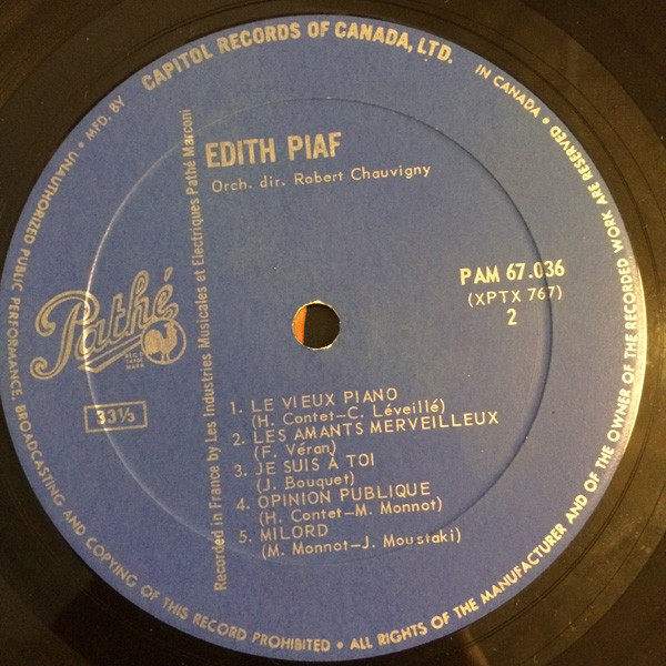 Edith Piaf - Edith Piaf | Pathé (PAM 67.036) - 4