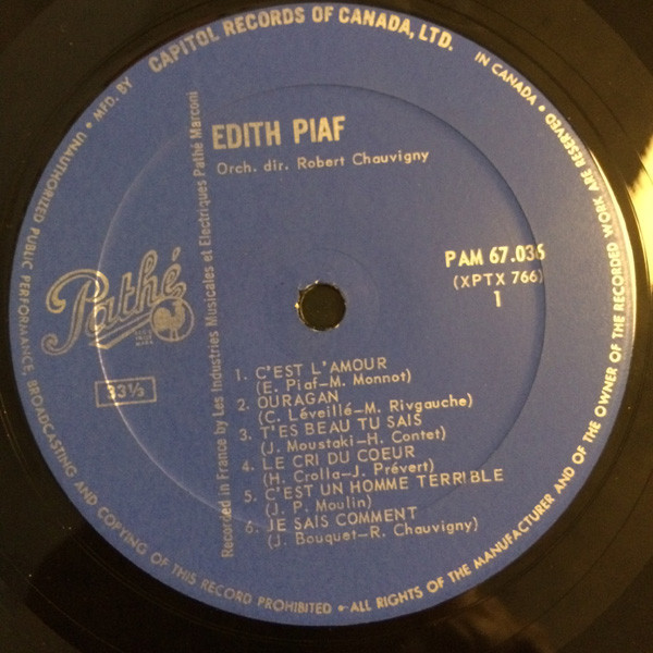 Edith Piaf - Edith Piaf | Pathé (PAM 67.036) - 3