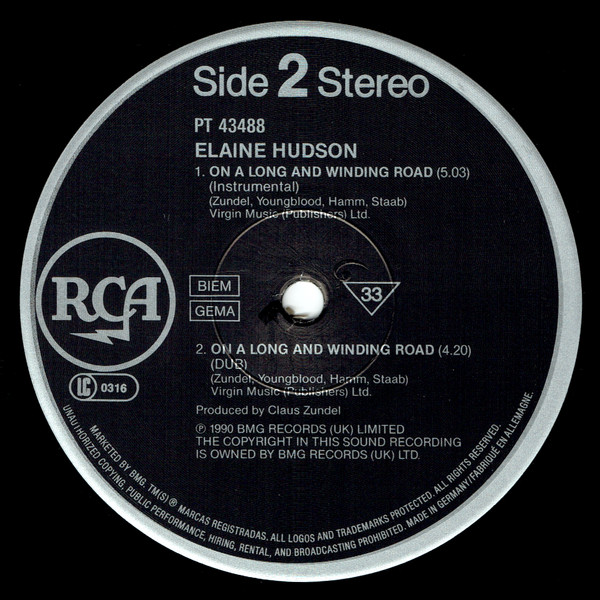 Elaine Hudson - On A Long And Winding Road | RCA (PT 43488) - 4 Elaine Hudson - On A Long And Winding Road | RCA (PT 43488) - 4