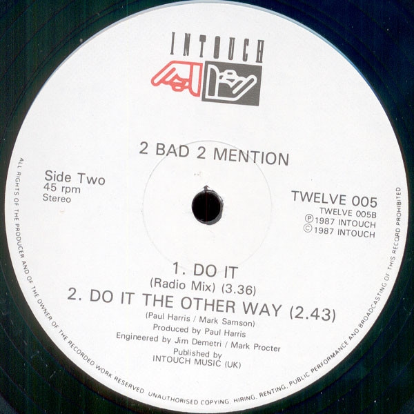 2 Bad 2 Mention - Do It | Intouch (TWELVE 005) - 2