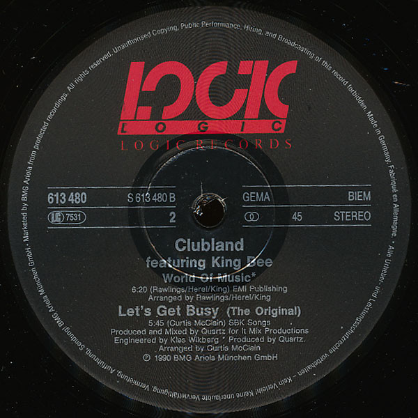 Clubland Feat. King Bee - Let's Get Busy (The Snap! Remix) | Logic Records (613 480) - 4 Clubland Feat. King Bee - Let's Get Busy (The Snap! Remix) | Logic Records (613 480) - 4