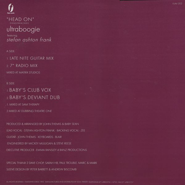 Ultraboogie Featuring Stefan Ashton Frank - Head On | Flavor Records (FLAV 002) - 2