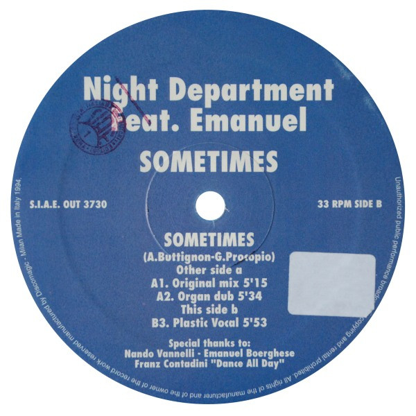 Night Department Feat.  Emanuel - Sometimes | Out (OUT 3730)