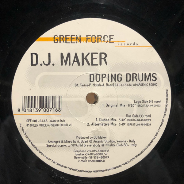 DJ Maker - Doping Drums | Green Force (GEE 007) - main DJ Maker - Doping Drums | Green Force (GEE 007) - main