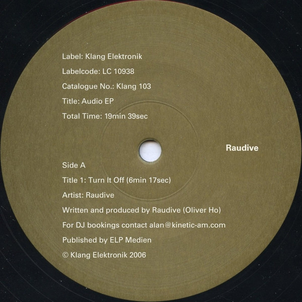 Raudive - Audio EP | Klang Elektronik (Klang 103) - main Raudive - Audio EP | Klang Elektronik (Klang 103) - main