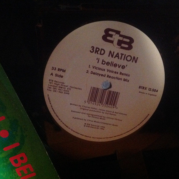 3rd Nation - I Believe (Remix) | BTB Records (BTBX 12.504) - 4