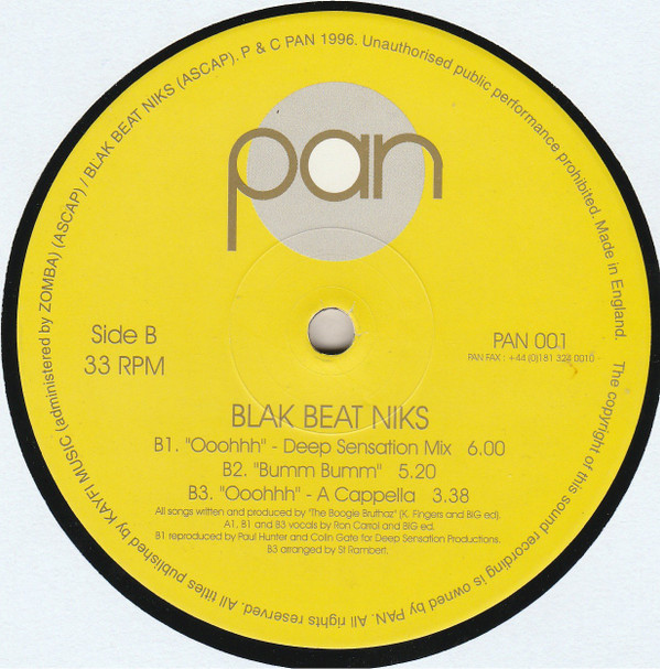 Blak Beat Niks - Ooohhh | PAN (PAN 001) - 2