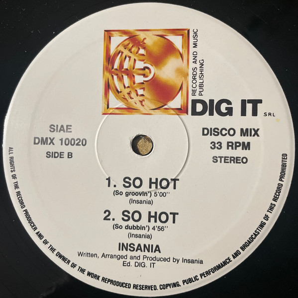Insania - So Hot | Dig It International (DMX 10020) - 4 Insania - So Hot | Dig It International (DMX 10020) - 4