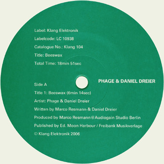Phage & Daniel Dreier - Beeswax | Klang Elektronik (Klang 104)