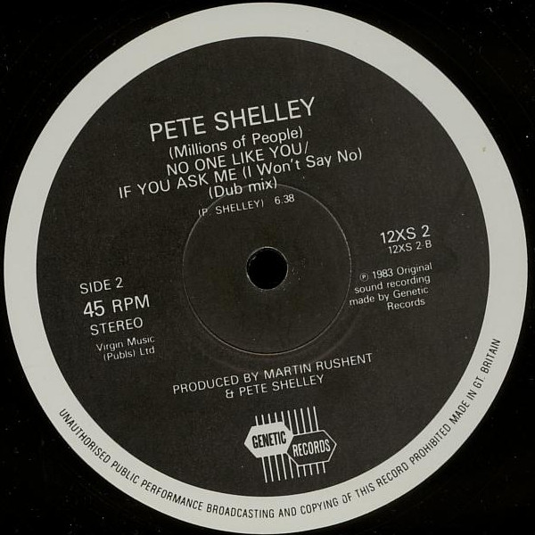 Pete Shelley - No One Like You | Genetic Records (12XS 2) - 4