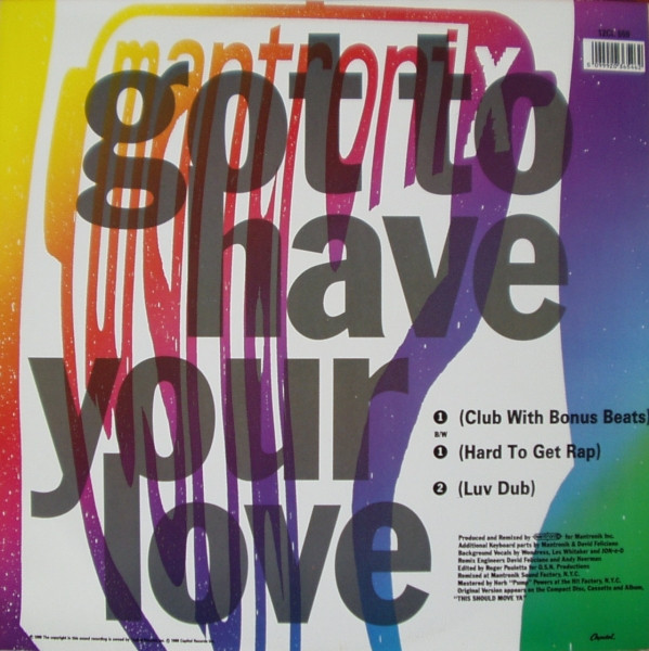 Mantronix Featuring Wondress - Got To Have Your Love | Capitol Records (12CL 559) - 2 Mantronix Featuring Wondress - Got To Have Your Love | Capitol Records (12CL 559) - 2
