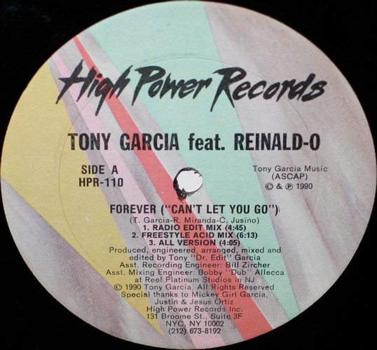 Tony Garcia Feat. Reinald-O - Forever (Can't Let You Go) | High Power Records (HPR-110) - main