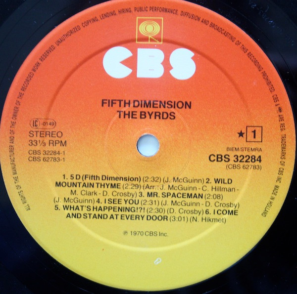 The Byrds - Fifth Dimension | CBS (CBS 32284) - 3 The Byrds - Fifth Dimension | CBS (CBS 32284) - 3