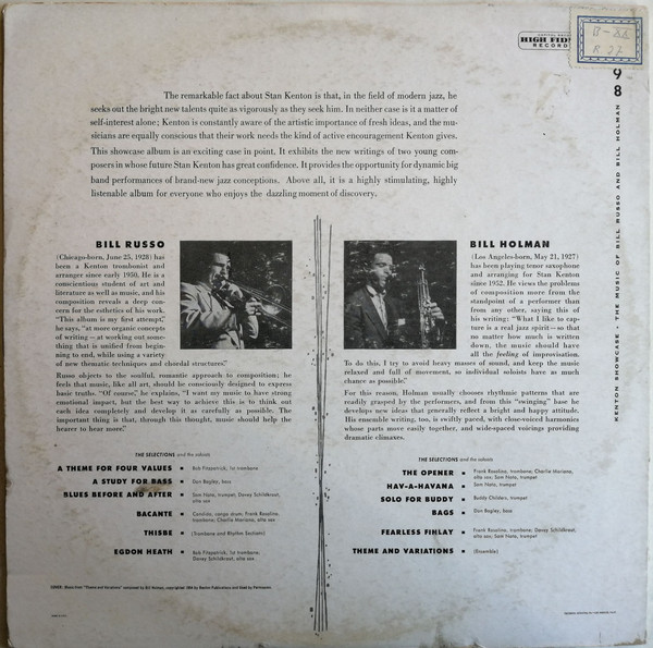 Kenton Showcase: The Music Of Bill Holman And Bill Russo