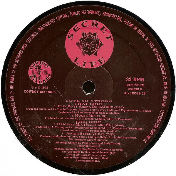 Secret Life - Love So Strong | Cowboy Records (659598 6) - 3