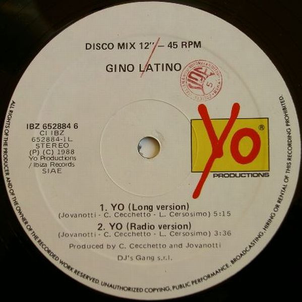 Gino Latino - YO | Ibiza Records (IBZ 652884 6) - 3 Gino Latino - YO | Ibiza Records (IBZ 652884 6) - 3
