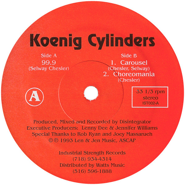 Koenig Cylinders - 99.9 | IST Records (IST002) - main