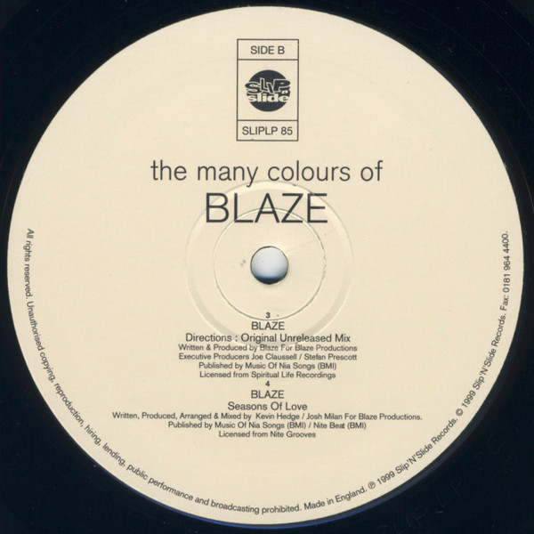 Blaze - The Many Colours Of Blaze | Slip 'n' Slide (SLIPLP 085) - 4 Blaze - The Many Colours Of Blaze | Slip 'n' Slide (SLIPLP 085) - 4
